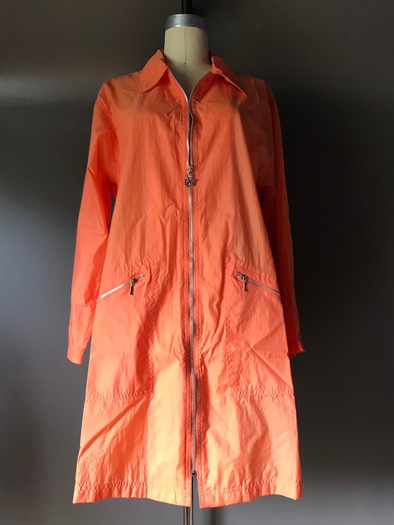 Vtg 90s Diane Von Furstenberg Orange Windbreaker … - image 1