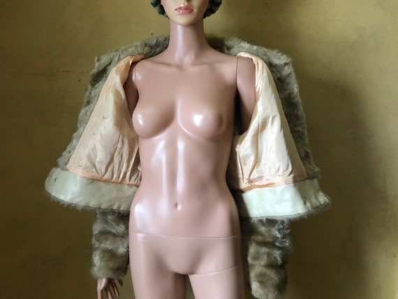 Vtg 60s 70s Faux Fur Crop Teddy Bear Coat - image 5