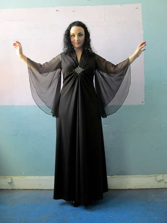 Vtg 70s Witchy Woman / Glam Dress