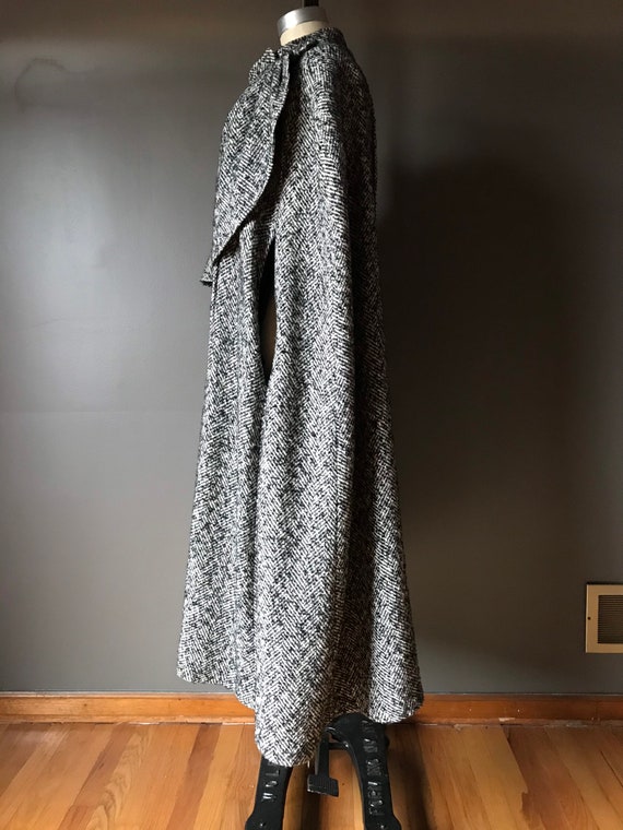 Vtg 70s Tweed Cape Coat - image 7