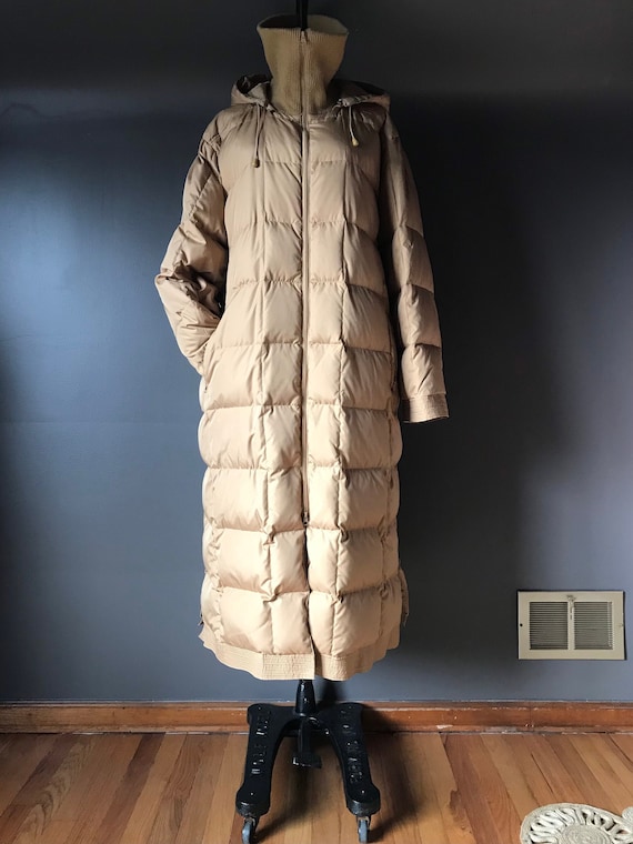 Vtg 80s 90s Puffy Quilted Down Sleeping Bag Coat - image 1