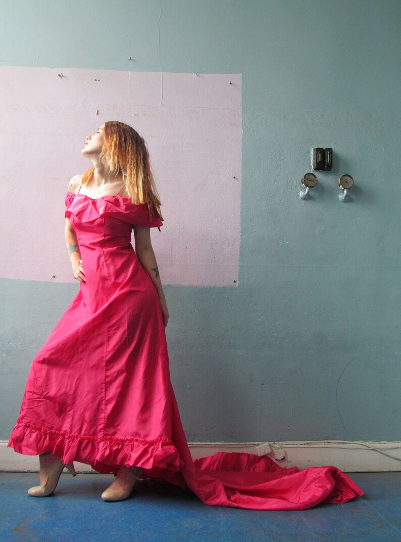 Vtg Flamenco Train Dress / Ball Gown image 1