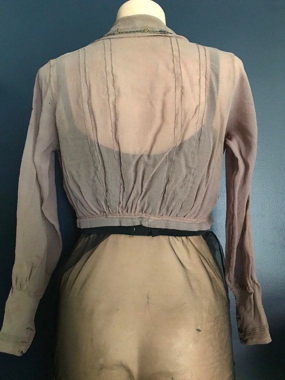 Antique Victorian Edwardian Sheer Blouse Top - image 6