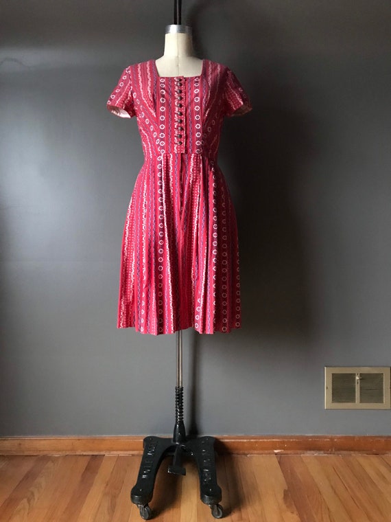 Vtg 50s 60s Dirndl Dress - image 2