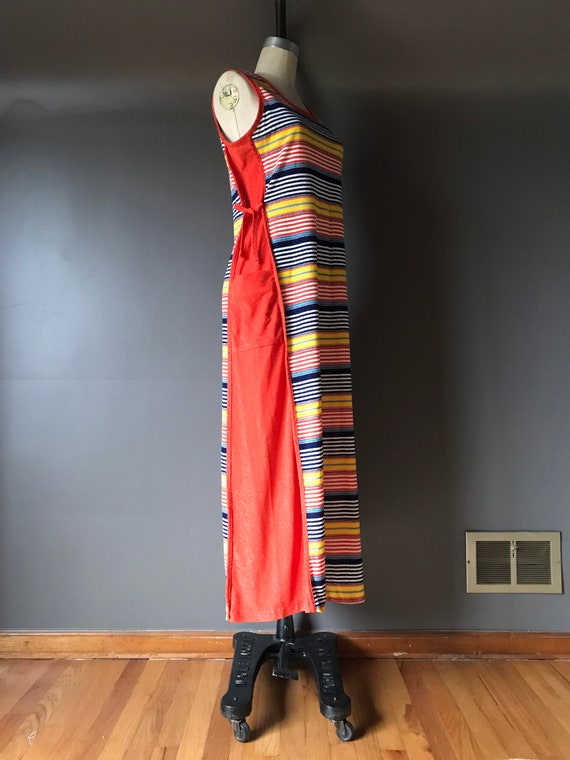 Vtg 70s Terry Cloth Sleeveless Dress - image 8