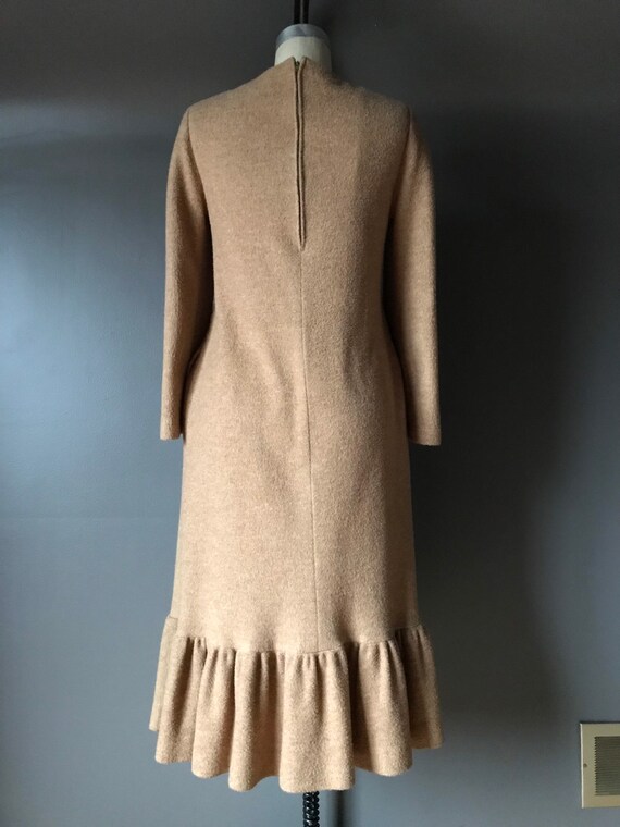 Vtg 70s 80s Long Sleeve Dress / Ruffle Hem - image 4