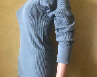 Vtg 80s Handtex Waffle Knit Thermal Shirt