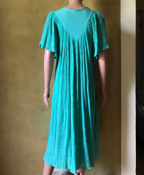 Vtg 70s 80s Cotton Gauze Dress / Grecian Sun Dres… - image 3