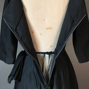 Vtg 50s Black Party Dress image 9