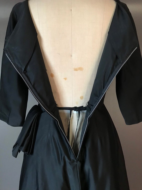 Vtg 50s Black Party Dress - image 9