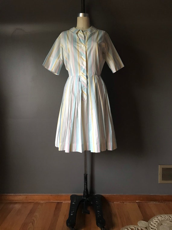 Vtg 50s 60s Avalon Classics Pastel Candy Striped S