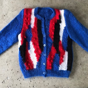 Vtg 80s Mohair Cardigan Sweater Knit