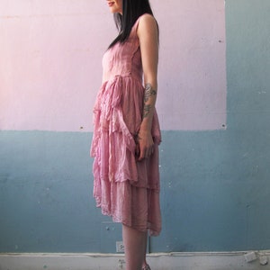 Vtg 20s 30s Lavender Ruffles Dress image 3