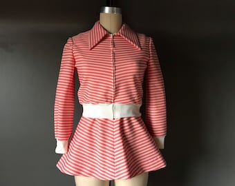 Vtg 70s Mini Dress & Jacket Set
