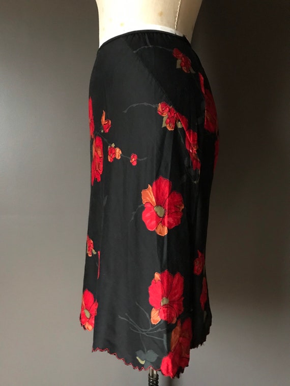 Vtg 60s Rose Slip Skirt - image 3