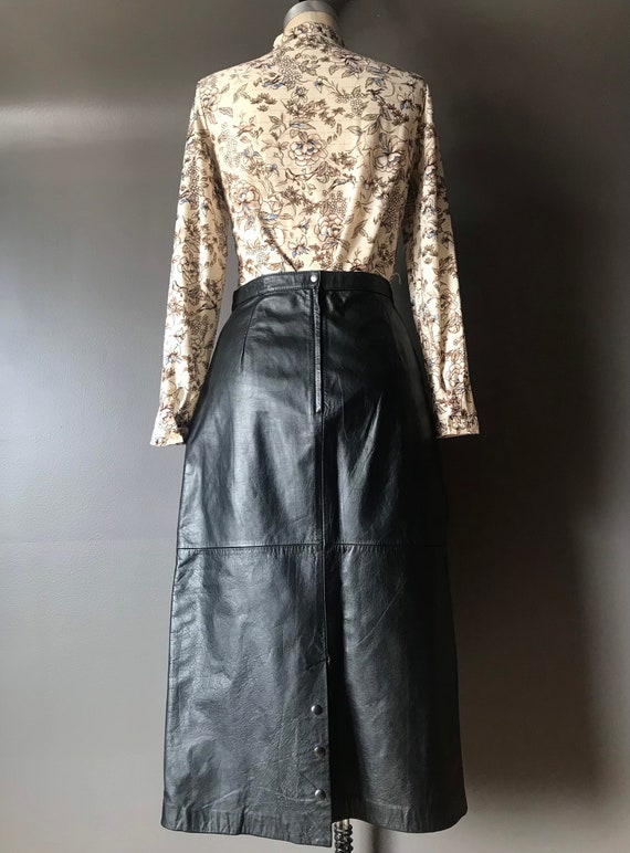 Vtg 80s Leather Skirt - image 7