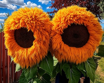 50 Teddy Bear Sunflower Seeds – Yellow Double Bloom Heirloom Non-GMO