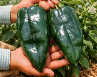 Heirloom Ancho Poblano Pepper Seeds – Large Mild Chili, Garden Vegetable (100 Seeds)