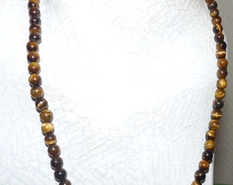 tiger eye necklace gemstone beaded jewelry for men women on etsy