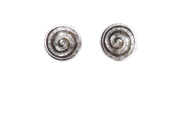 sterling silver 925 rhodium stud earrings elegant with silver spiral wedding women jewelry gift on etsy