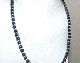 black onyx necklace gemstone blue turquoise beaded jewelry for men women on etsy