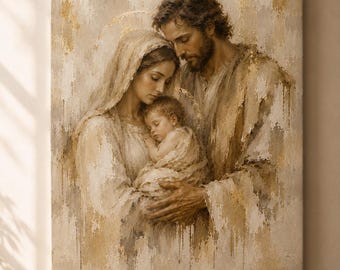 Heilige Familie Digitaler Download | Katholische Wand Kunst druckbare | Christliche Familie Wohnkultur | Vintage Jesus Mary Joseph Druck