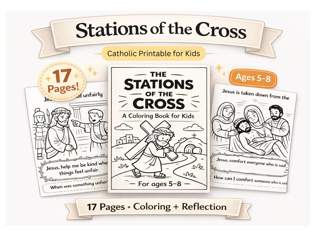 Catholic Stations of the Cross Coloring Book Kids Ages 5-8, Lent ...
