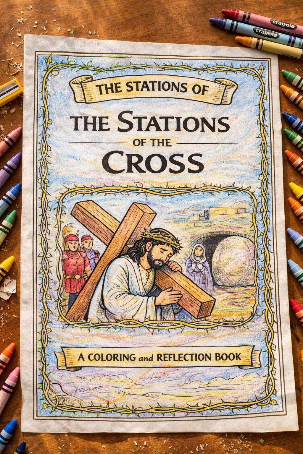 Stations of the Cross Coloring Book Kids Ages 6-10 Catholic Printable ...