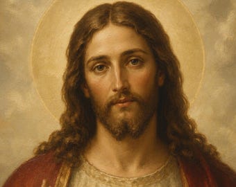 Sacred Heart of Jesus Digital Download, Catholic Wall Art Printable, Jesus Portrait, Christian Home Decor, Instant Download
