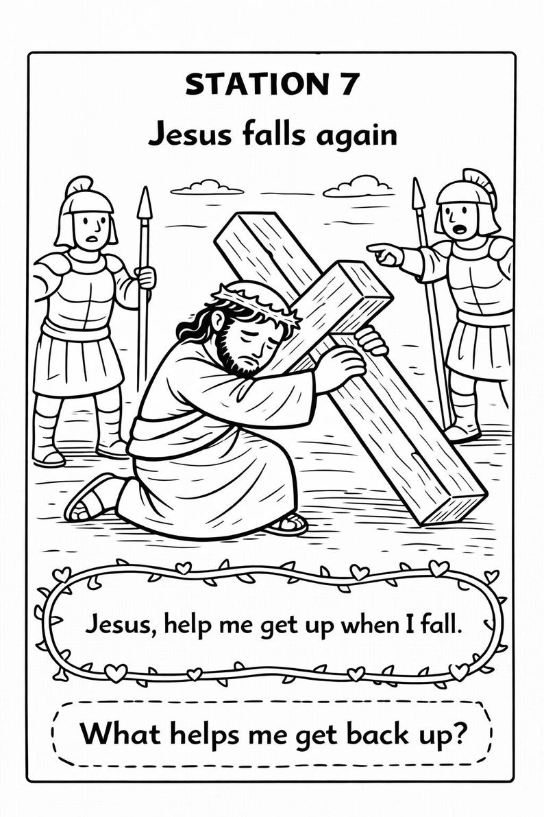 Catholic Stations of the Cross Coloring Book Kids Ages 5-8, Lent ...
