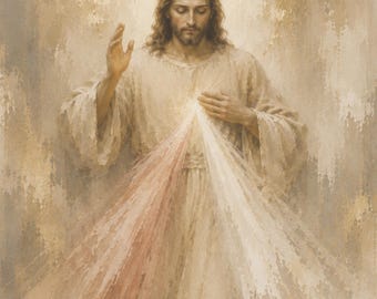 Divine Mercy Catholic Gift, Jesus I Trust in You Wall Art, Christian Housewarming Gift, Religious Home Decor