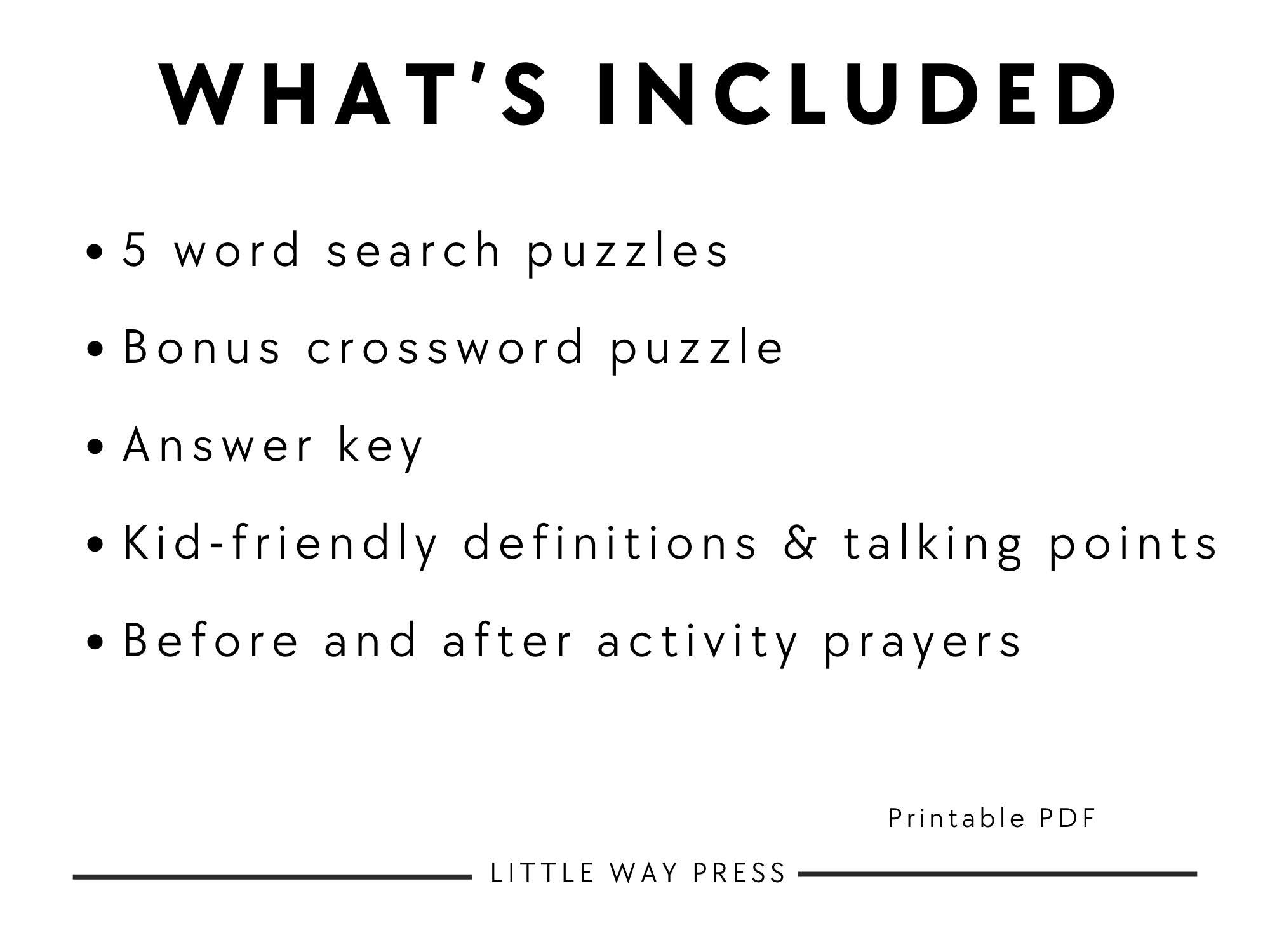 Catholic First Communion Word Search Printable PDF Kids 7-10, Religious ...
