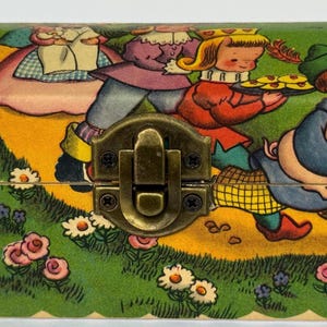 Vintage Mother Goose Treasure Chest | 1946 “Mother Goose” Storybook Keepsake Box | Nursery Rhyme Jewelry Box | Handmade Memory Box