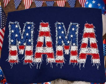 Preppy Patriotic Mama PNG, Checkered Patriotic Mom Sublimation Design, Red White Blue Bows, Coquette 4th of July, America 250 Anniversary