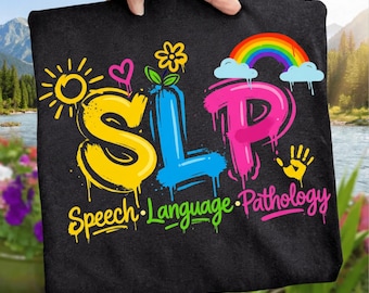 Logopedia PNG, diseño colorido de arcoíris para logopedas, regalo para logopedas, descarga digital por sublimación para camisetas de profesores.