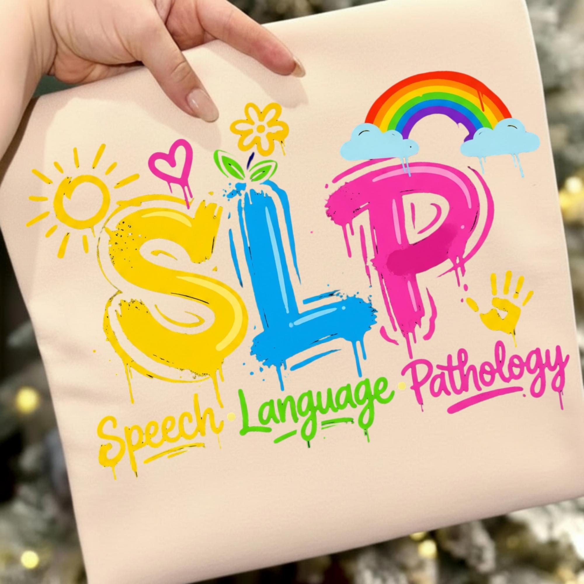 Slp Graphics Speech Language Pathology PNG, Colorful SLP Rainbow Design, Speech ...