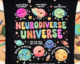 Neurodiverse Universe Png, Special Education Png, Autism Awareness Png, Retro Planet Png, Special Education png, Adhd Png, Mental Health png