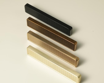 Minimalist Retro Rectangular Cabinet Door Handle/Knurled-finish rectangular handle/matte black handle/Cabinet hardware