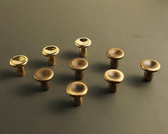 Solid brass knobs/mushroom knobs/Unlacquered Brass Cabinet Knobs/Antique Style Kitchen Cupboard Handles