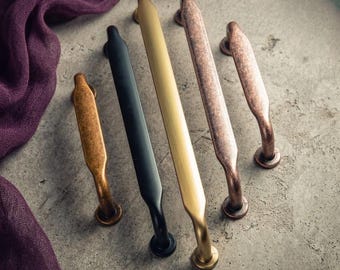 Antique Brass Cabinet pulls handles/Champagne Bronze Drawer Handles/Vintage Cabinet Hardware