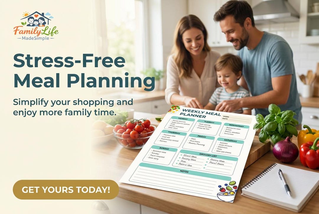 Weekly Family Meal Planner Printable | Grocery List, A4 PDF - Etsy