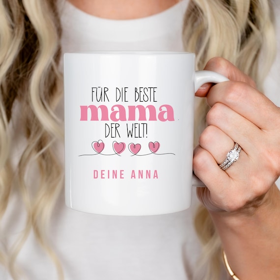 Mama Tasse personalisiert mit Namen – Für die beste Mama der Welt – Muttertagsgeschenk – Geschenk für Mama – Kaffeetasse mit Spruch