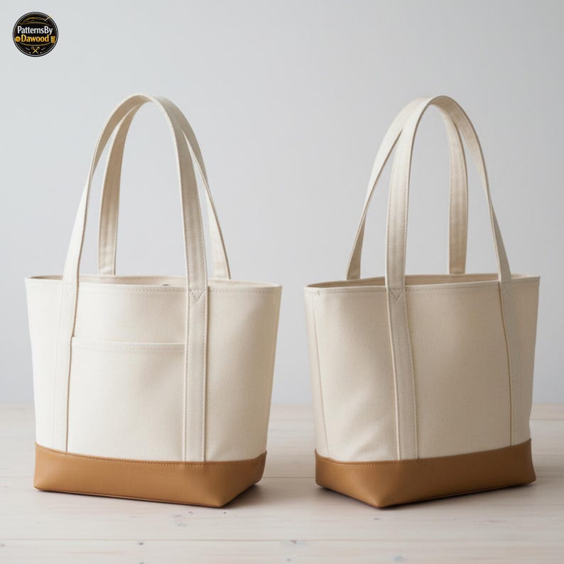 Tote Bag Sewing Pattern PDF | Pocket Tote Bag Pattern | Canvas Market ...