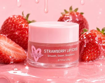 Strawberry Sugar Lip Scrub | Gentle Exfoliator for Soft Lips (20g)