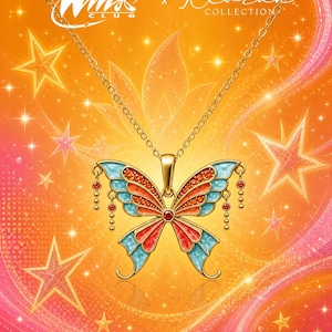 Winx Club Officiellt Licensierad, Stella Enchantix Vingar Halsband, Winx Stella Halsband, Älvsmycken