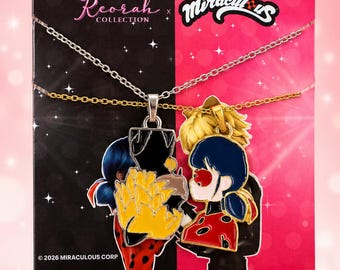 Miraculous Officially Licensed, Miraculous Ladybug and Cat Noir Couple Necklace