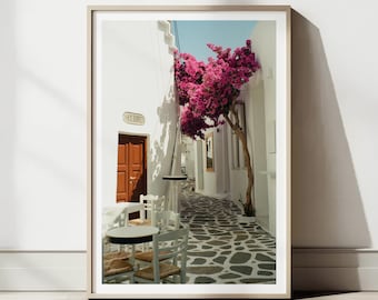 Greece Village Photo Printable: Film Analog Greek Paros Village Wall Art Digital Download