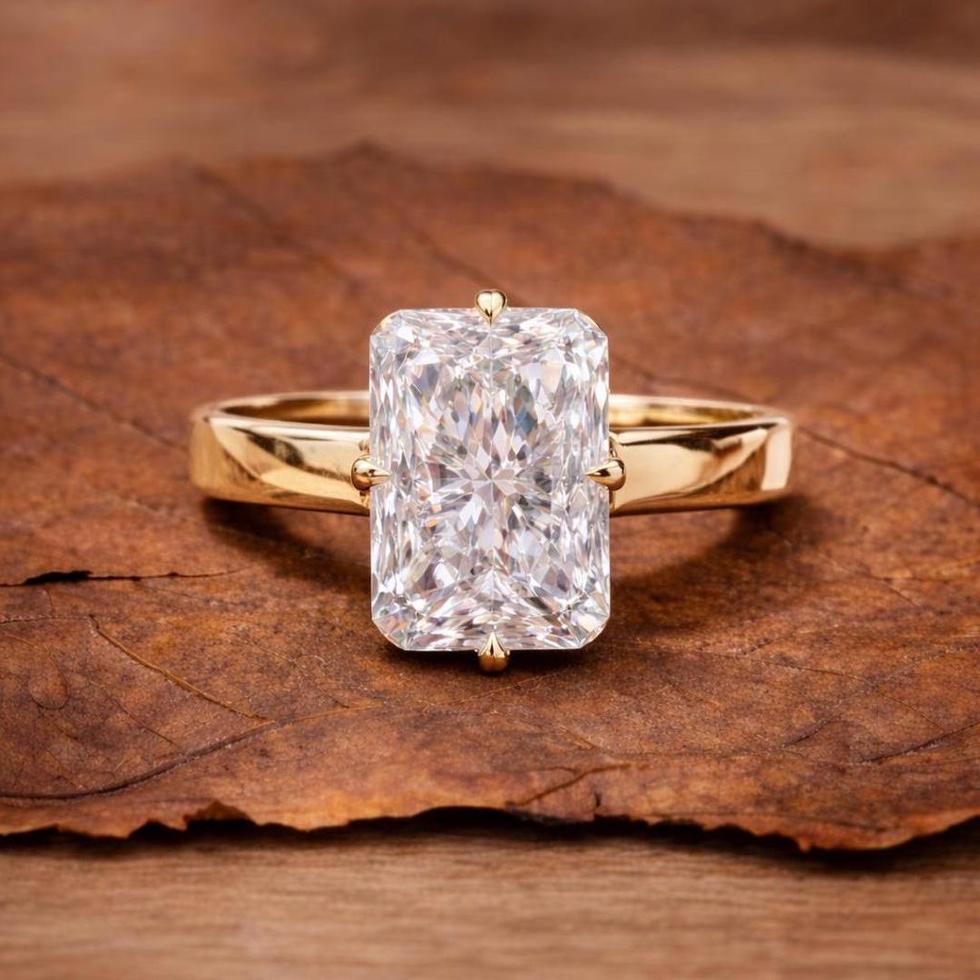 Radiant Cut Lab Grown Diamond Solitaire Engagement Ring Birthday and ...