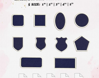 Patch Frames Embroidery File, In The Hoop Embroidery Design, 5 Size, Instant Download.