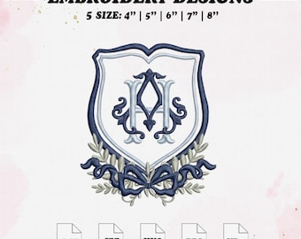 Frame Bow Embroidery Design, Monogram Embroidery File, Wedding Banner Embrodery File, 5 Size, Dst, Pes, Vp3 ,Hus, Jef.